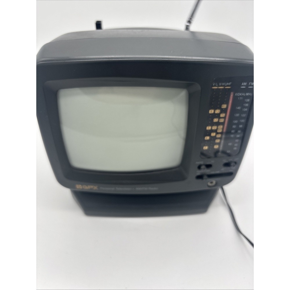 Mini TV GPX TVP7 AM/FM Portable Television Black & White . Used Tested Working.